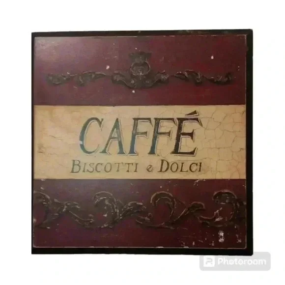 Beautiful Arnie Fisk Caffe Biscotti & Dolci Wooden Plaque Print - Picture 1 of 8